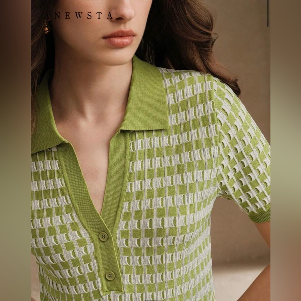 Green Patterned Polo Shirt